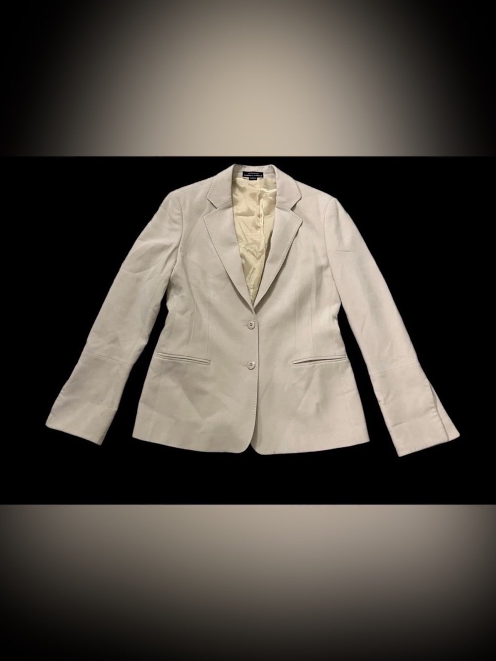 Strenesse Gabriele Strehle Blazer Womens 6 Tan Wool Jacket Slit Sleeve Germany